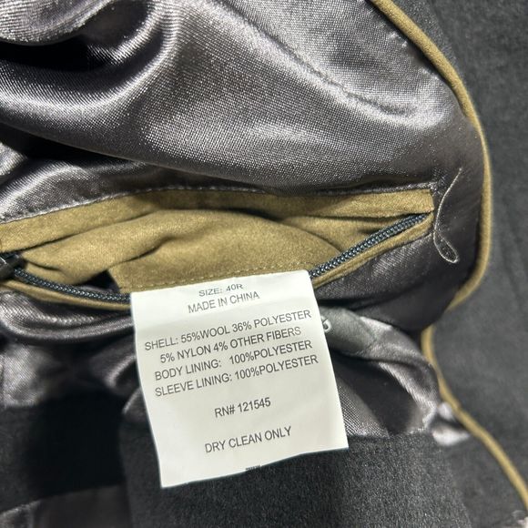 London Fog Coat Mens 40R Black Clark Classic Fit Overcoat Long Button Wool Blend - Picture 10 of 11